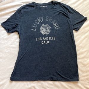 MENS Lucky Brand Blue Graphic Tee T-shirt XL